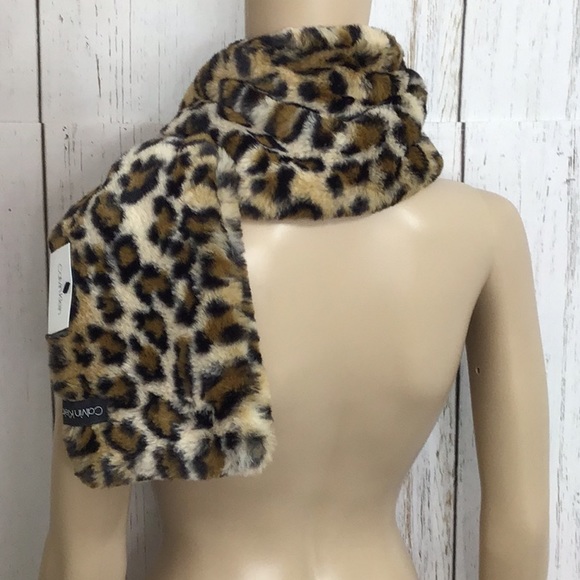 🆕 Calvin Klein Cheetah Print Faux Fur Scarf - Picture 5 of 12